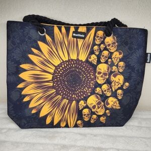 Skulltastic Beach Bag Sunflower & Skulls Black Yellow
